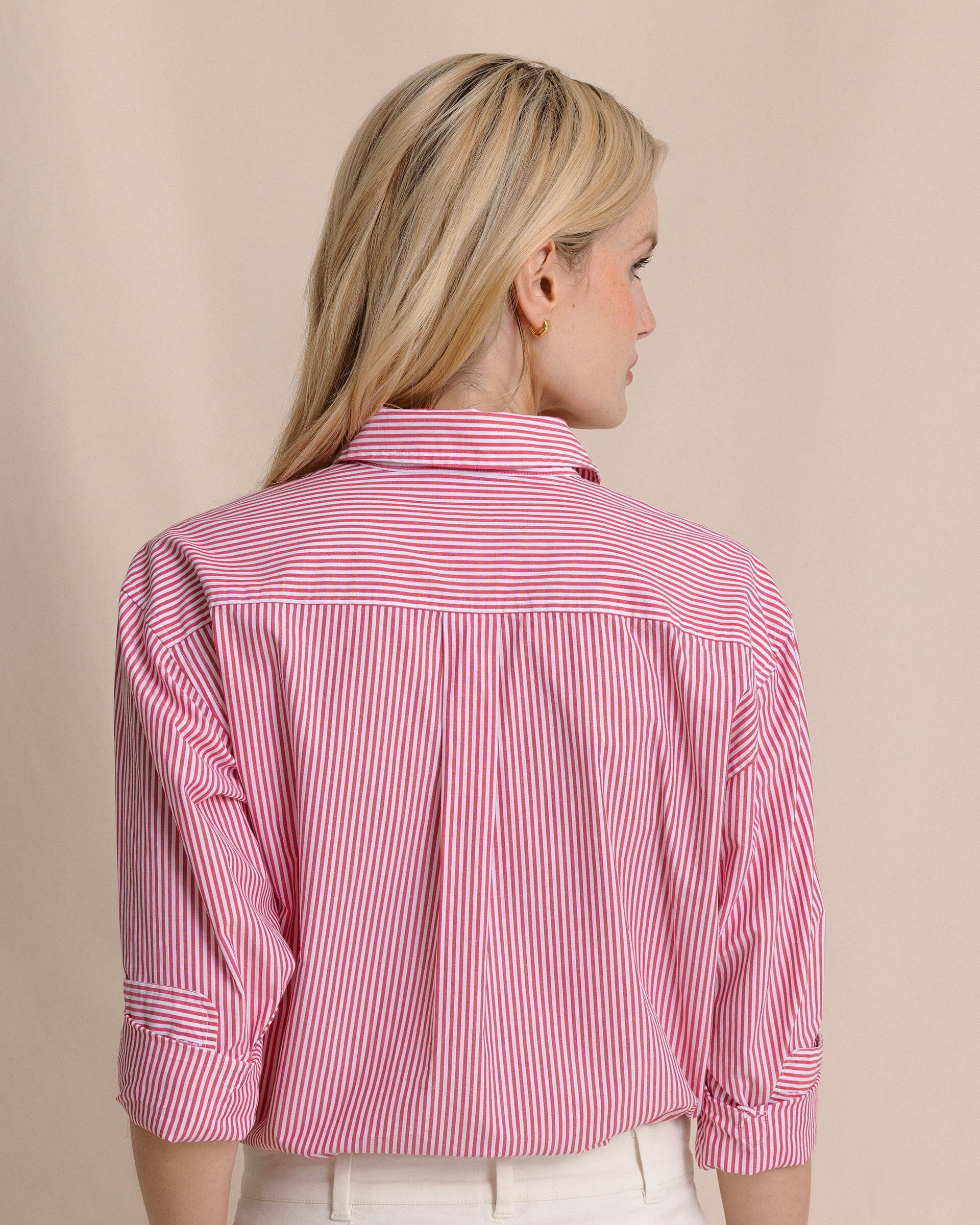 Katherine Stripe Shirt - Grenadine Red